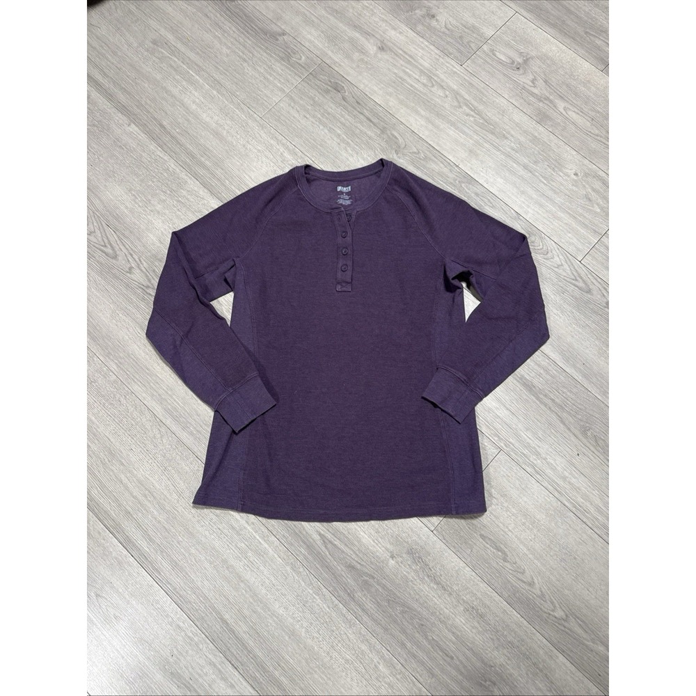 Duluth Trading Co Long Sleeve Purple Henley Shirt Women's Size M Cotton Blend - Picture 8 of 8